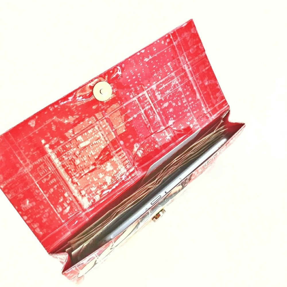 Cute Red Wallet for Women, Fun Flintstones Clutch - Picture 5 of 5